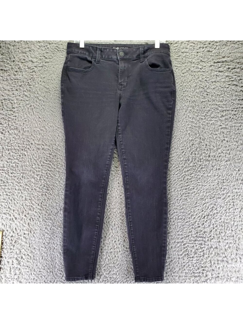 Maurices Jeans Womenns Medium Short Black Mid-Rise Skinny Denim